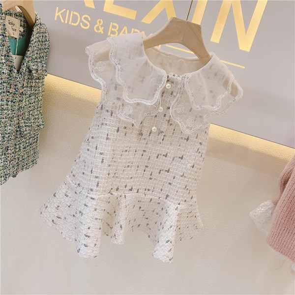 Rochie de copii eleganta pentru fete cu nasturi si guler sigilat