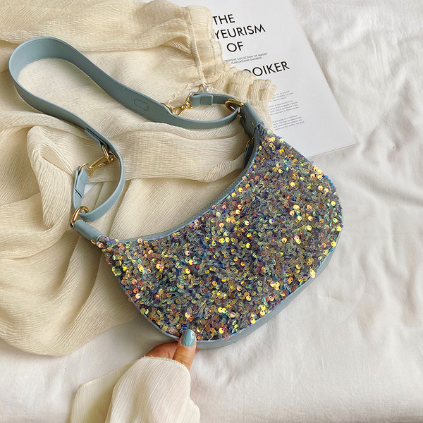 Geantă de mână elegantă cu paiete și fermoar