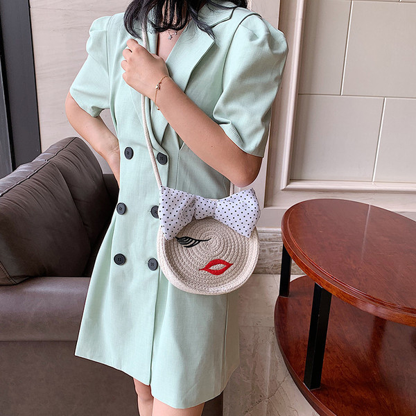 Geanta casual dama cu panglica si broderie