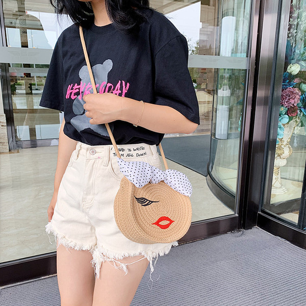 Geanta casual dama cu panglica si broderie