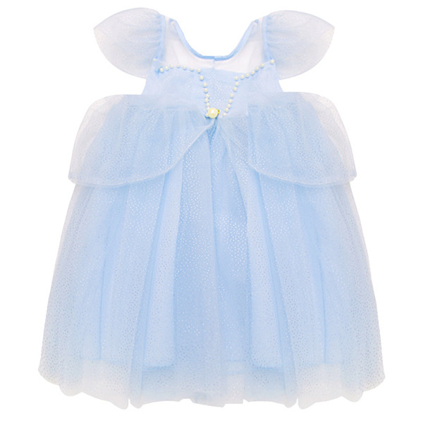 Rochie albastra pentru fete pentru copii cu tul si perle