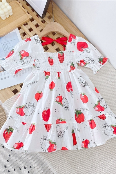 Rochie casual pentru copii pentru fete cu maneca scurta