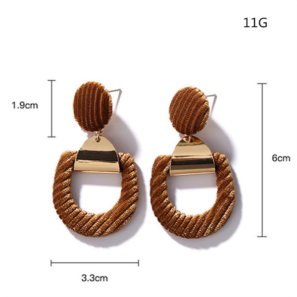 Cercei moderni de dama din metal si stofa