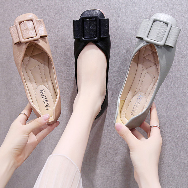 Pantofi casual de dama cu catarama si talpa plata