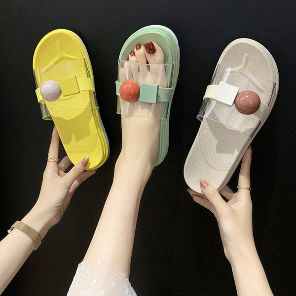 Papuci de dama cu talpa plate si bretele din silicon