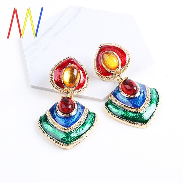 Cercei de dama colorati cu piatra