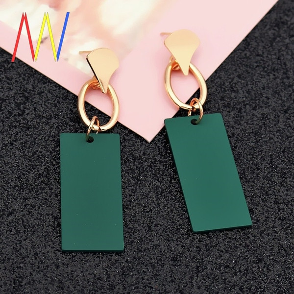 Cercei de dama dreptunghiulari din metal