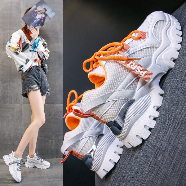 Tenisi casual de damă cu talpă aspră și inscripție