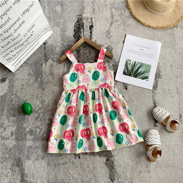 Rochie de vara copii pentru fete model croiat cu bretele late