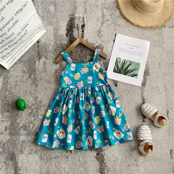 Rochie de vara copii pentru fete model croiat cu bretele late