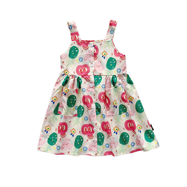 Rochie de vara copii pentru fete model croiat cu bretele late