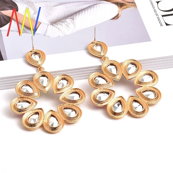 Cercei de dama din aur cu pietre colorate