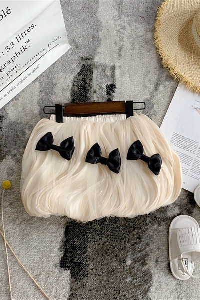 Fusta scurta copii pentru fete cu panglici