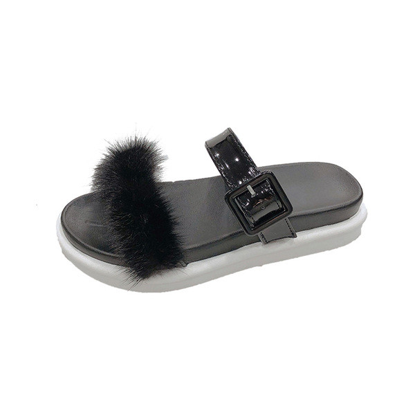 Papuci de damă cu puf și bretele strălucitoare