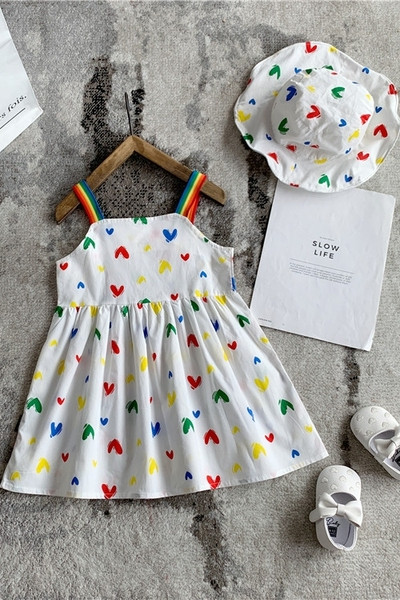 Rochie de copii pentru fete cu bretele colorate