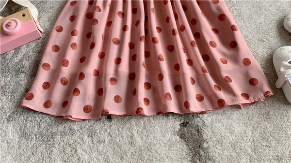 Rochie modernă pentru copii pentru fete cu mâneci scurte și guler