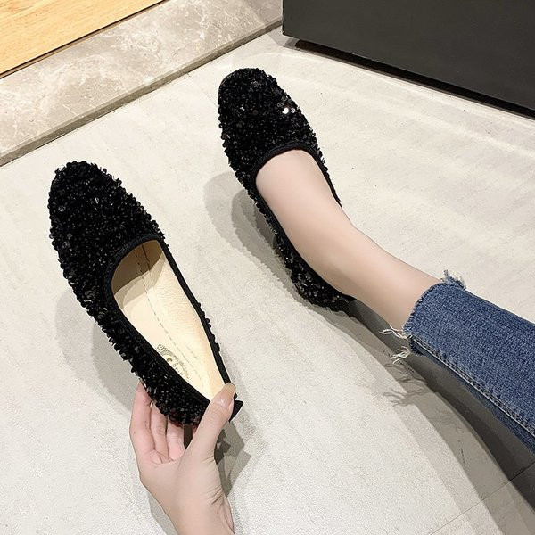 Pantofi casual de dama cu paiete si talpa plata