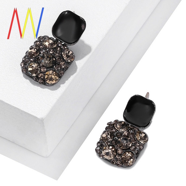 Cercei pătrați de damă negre cu pietre