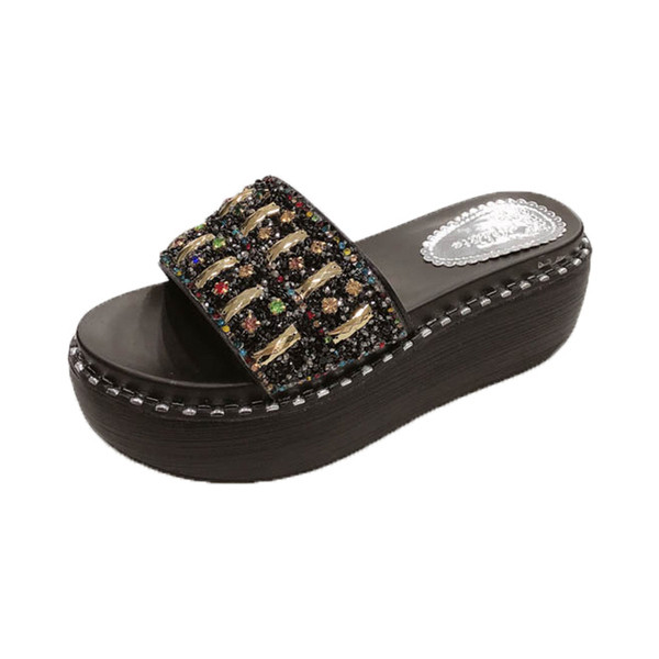 Papuci moderni de dama cu pietre colorate