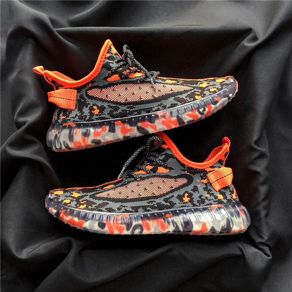 Adidași de bărbați respirabili, cu model colorat și talpă plată