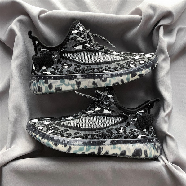 Adidași de bărbați respirabili, cu model colorat și talpă plată