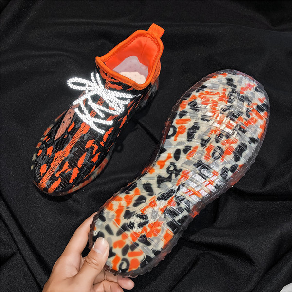 Adidași de bărbați respirabili, cu model colorat și talpă plată