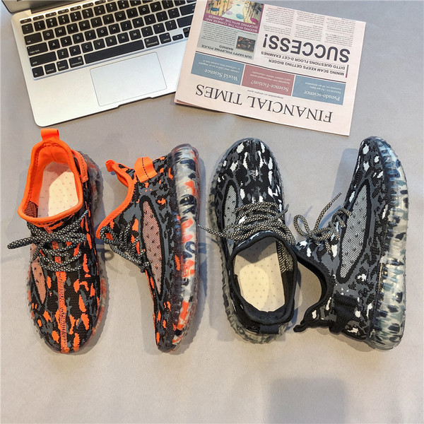 Adidași de bărbați respirabili, cu model colorat și talpă plată