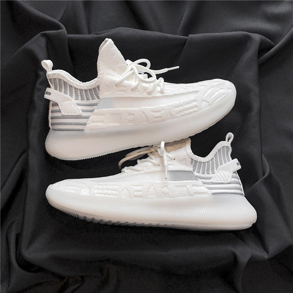 Adidași pentru bărbați respirabili din material textil cu talpă plată