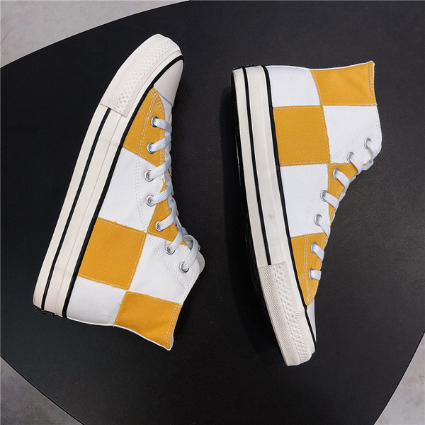 Tenisi bărbați din material textil în două culori cu talpă plată