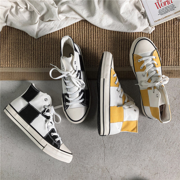 Tenisi bărbați din material textil în două culori cu talpă plată