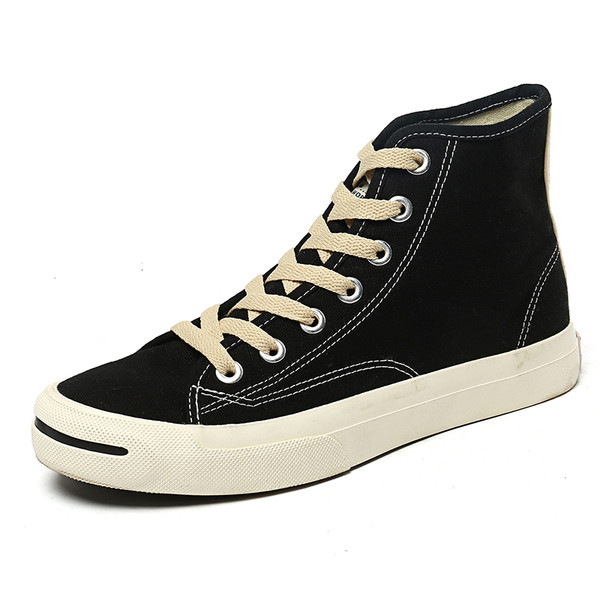 Tenisi de bărbați curați deasupra gleznei, cu talpă plată și șireturi