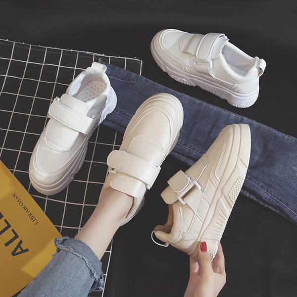 Tenisi casual dama din piele ecologica cu velcro