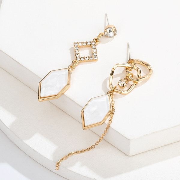 Cercei de dama simpli din aur cu pietre