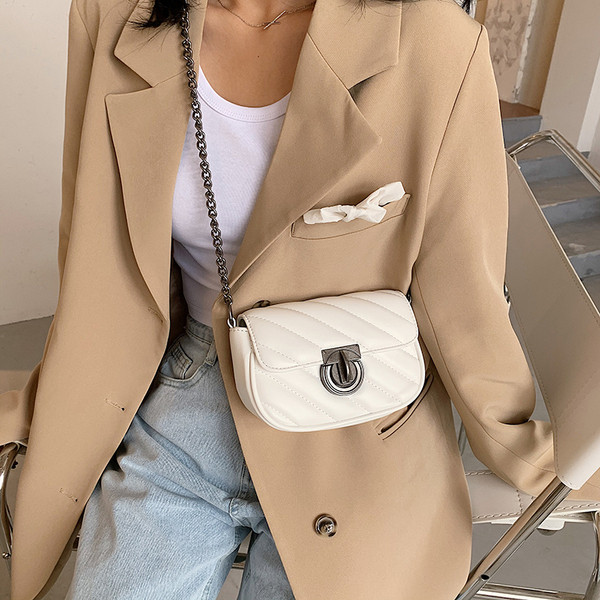 Geantă de umăr pătrată de damă cu închizătoare