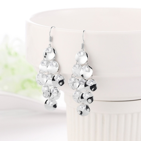 Cercei moderni de dama din argint cu pietre