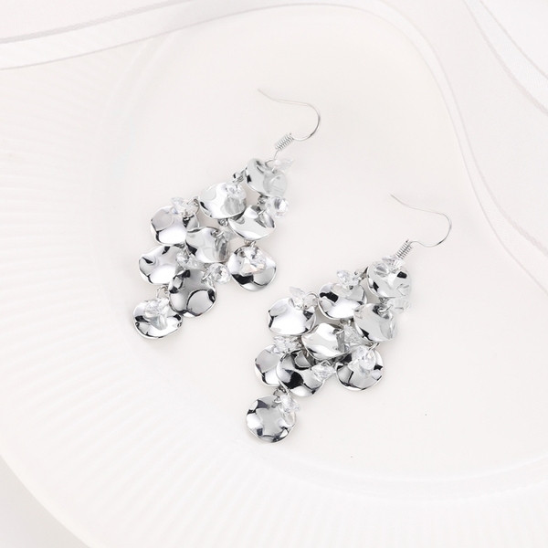 Cercei moderni de dama din argint cu pietre