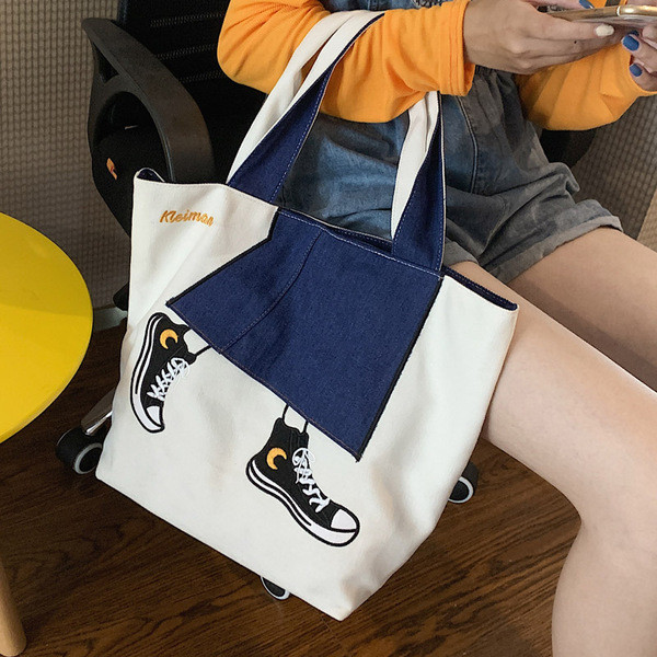 Ikdienas sieviešu soma no tekstila plata modeļa