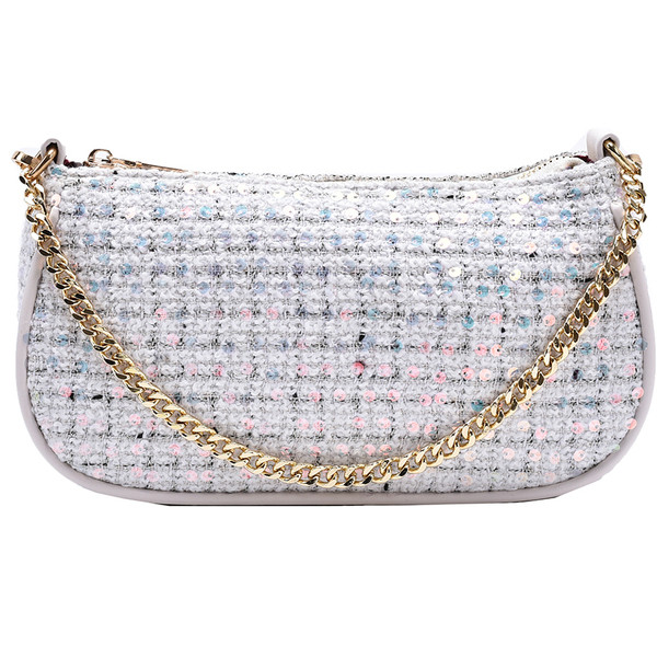 Moderna sieviešu soma ar fliteriem un rāvējslēdzēju