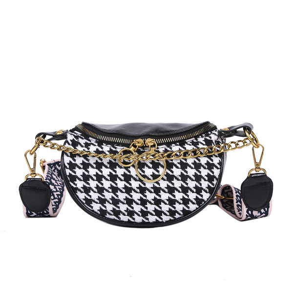 Moderna sieviešu soma ar garu rokturi un metāla ķēdīti