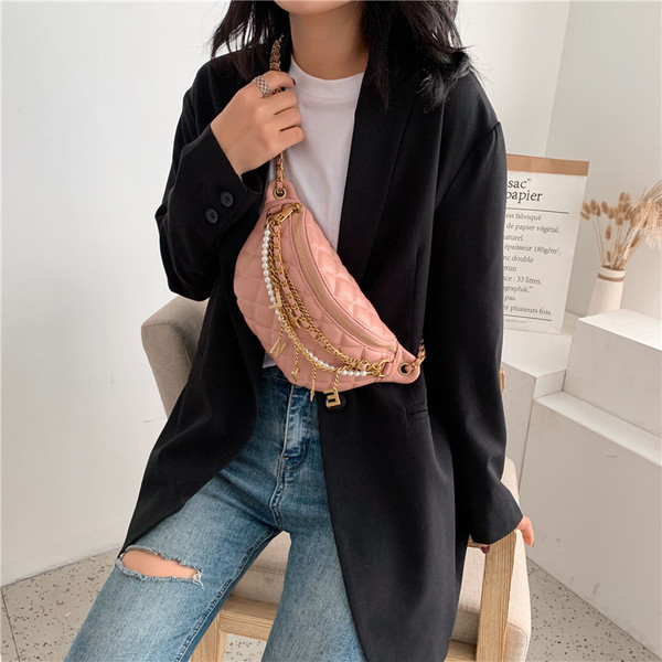 Jauna modeļa sieviešu soma ar pērlēm un metāla elementiem