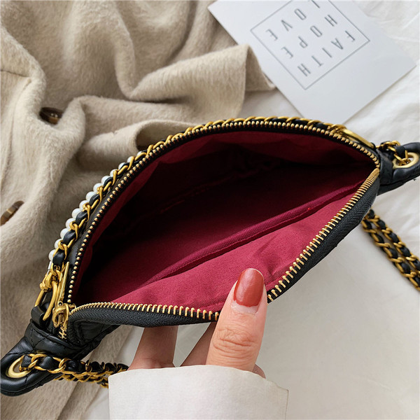 Jauna modeļa sieviešu soma ar pērlēm un metāla elementiem