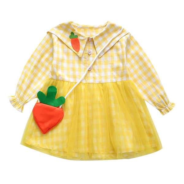 Stilīga bērnu kleita ar garām piedurknēm un pogām