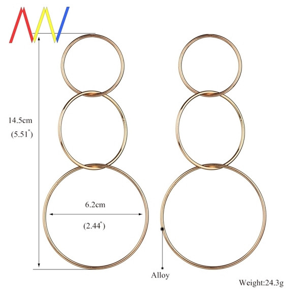 Gari sieviešu apaļie auskari