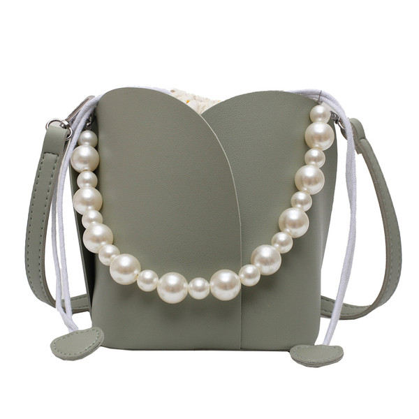 Stilīga sieviešu ikdienas soma ar dekoratīvām pērlēm un saitēm