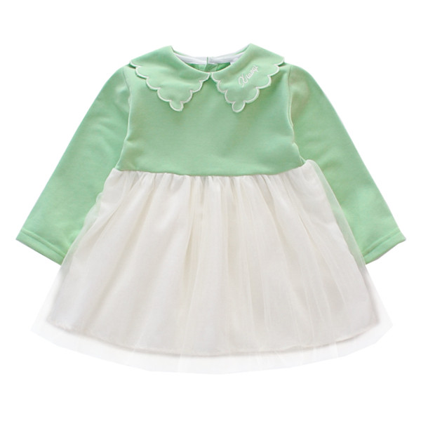 Ikdienas bērnu kleita ar tilla un garām piedurknēm