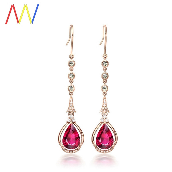 Karājoši sieviešu auskari ar rozā akmentiņu