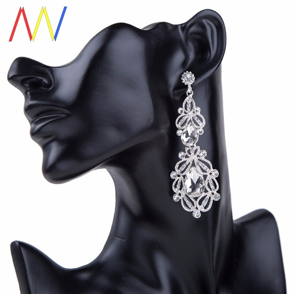 Eleganti sieviešu retro auskari ar akmeņiem