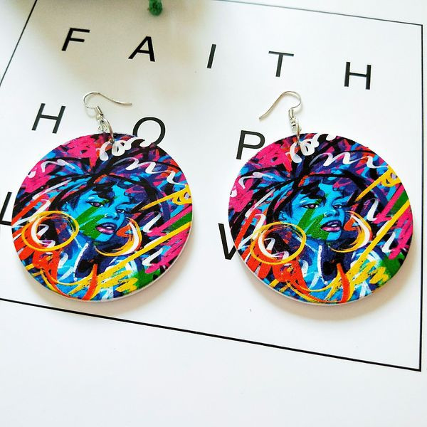 Daudzkrāsaini sieviešu apaļie auskari