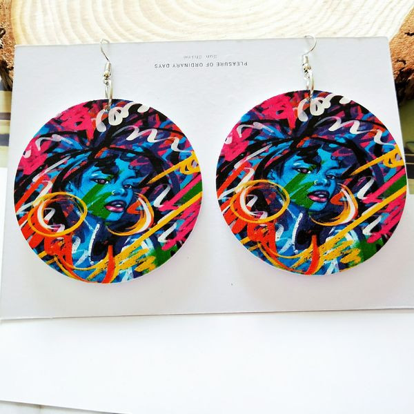 Daudzkrāsaini sieviešu apaļie auskari