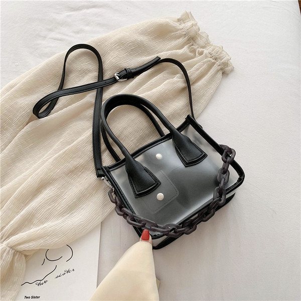 Modern női táska átlátszó előlappal